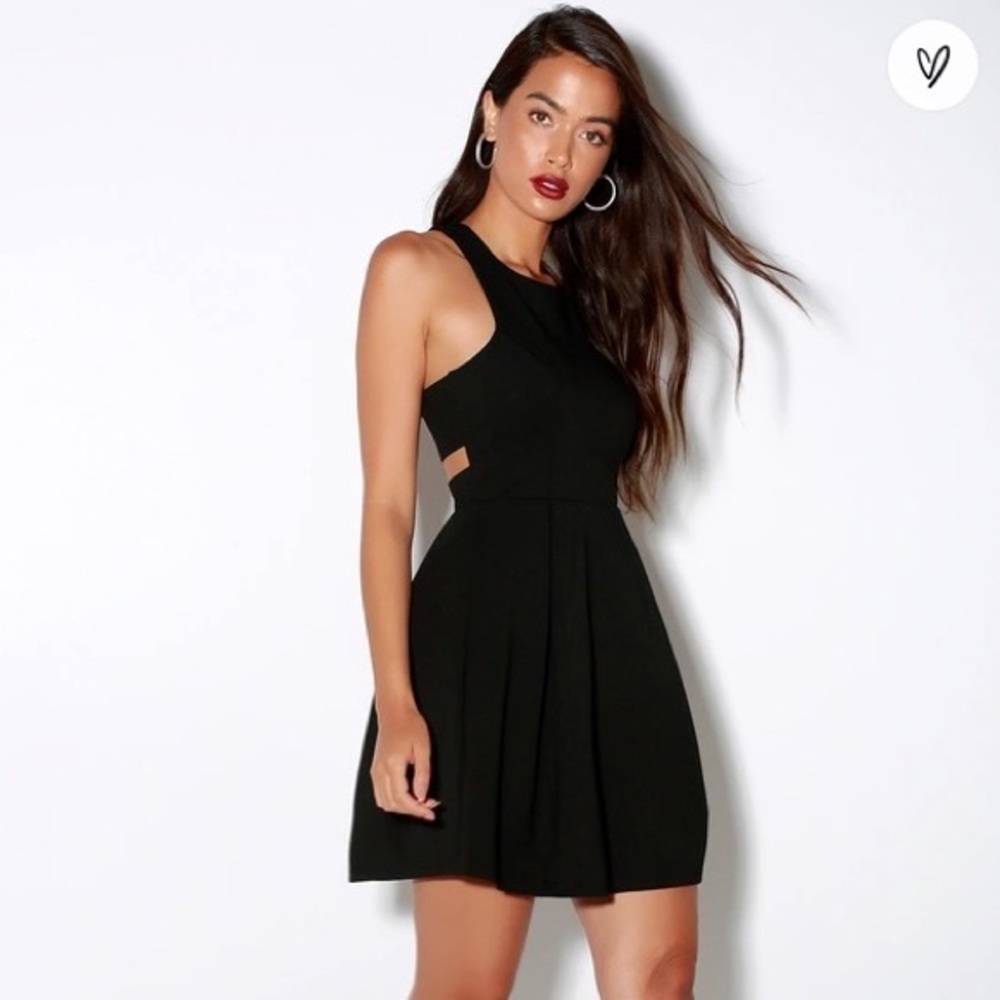 NWT Cutout and About Black Skater Dress